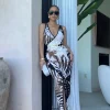 JLUXLABEL Tropical Print Revival Wrap Dress