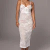 JLUXLABEL White Angelic Lace Midi Dress