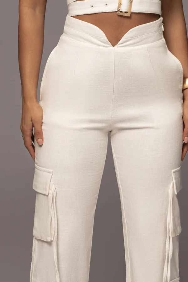 JLUXLABEL White Better Half Linen Utility Pants