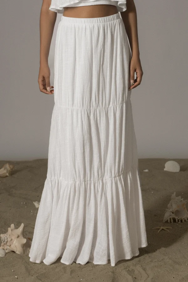 JLUXLABEL White By The Sea Skirt Set