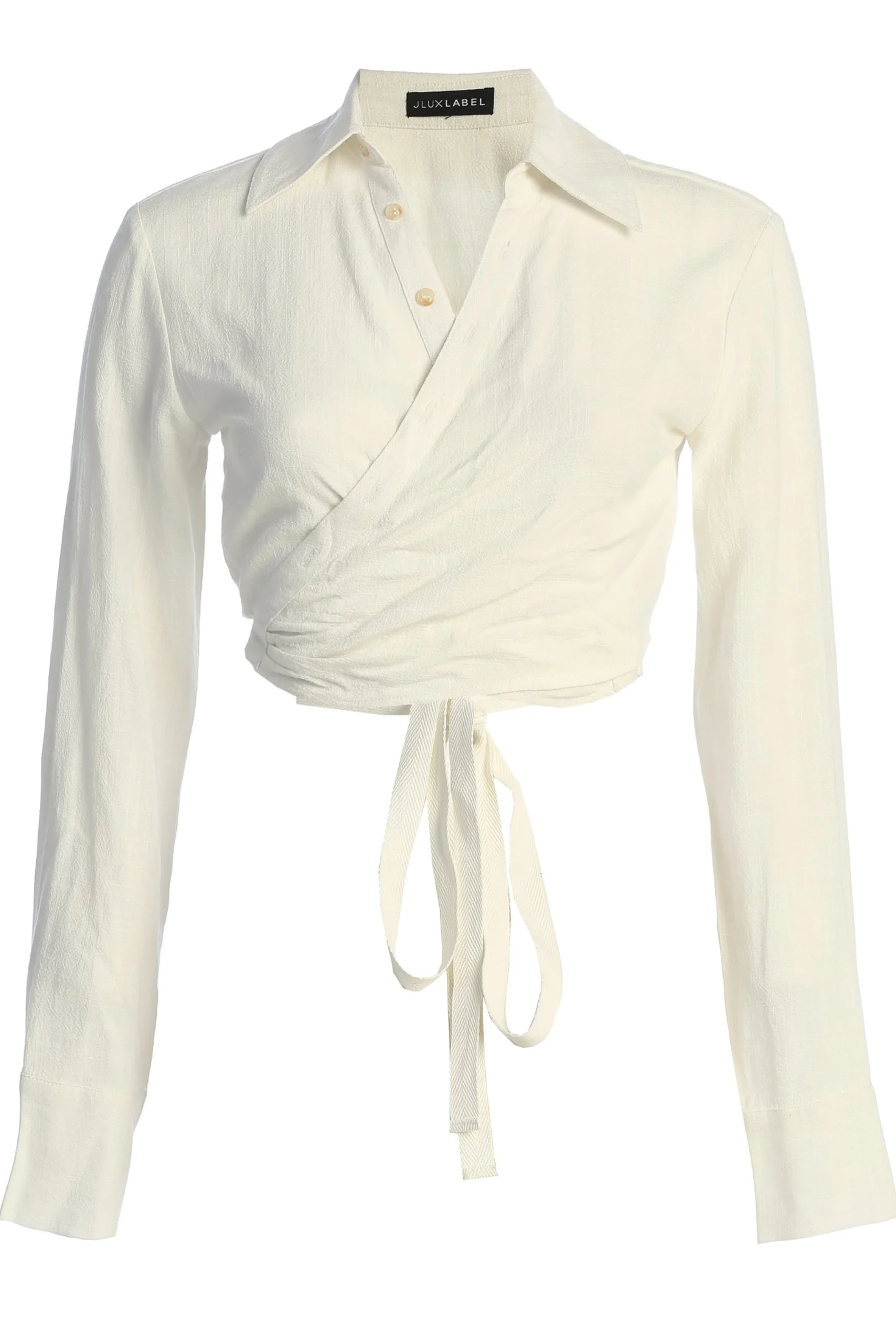 white_drift_away_linen_wr_1.webp JLUXLABEL White Drift Away Linen Wrap Top