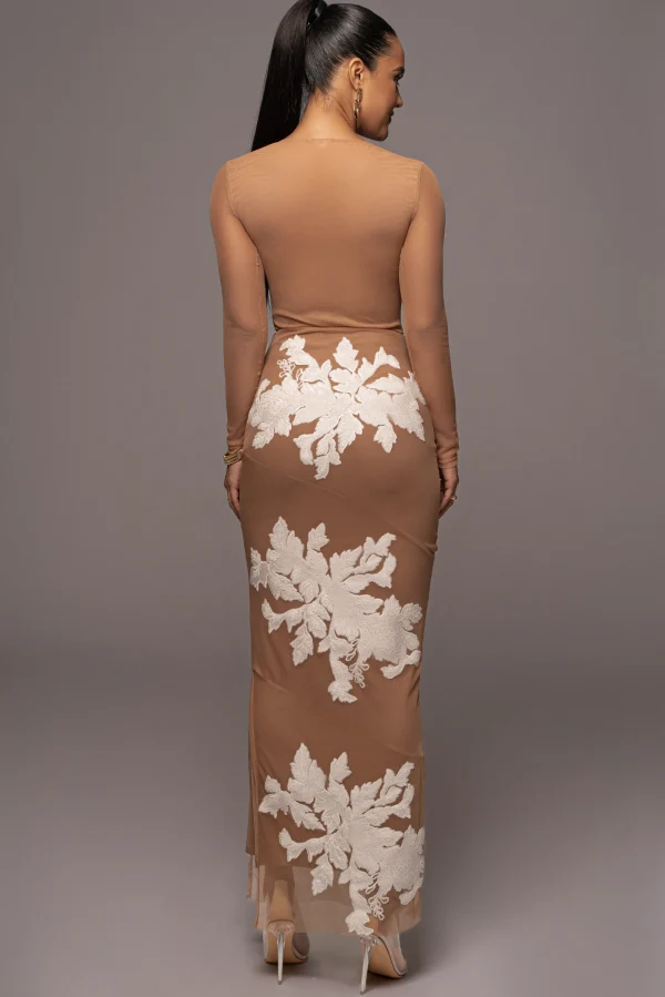 JLUXLABEL White Edena Embroidered Midi Skirt
