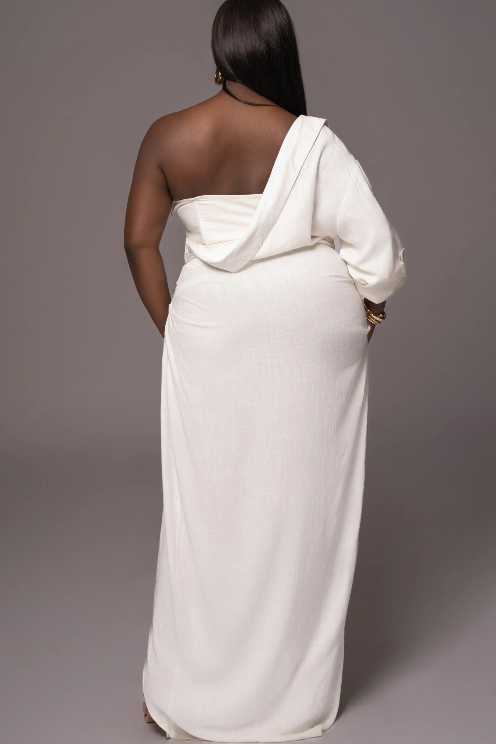 white_evita_linen_draped__22.webp JLUXLABEL White Evita Linen Draped Dress