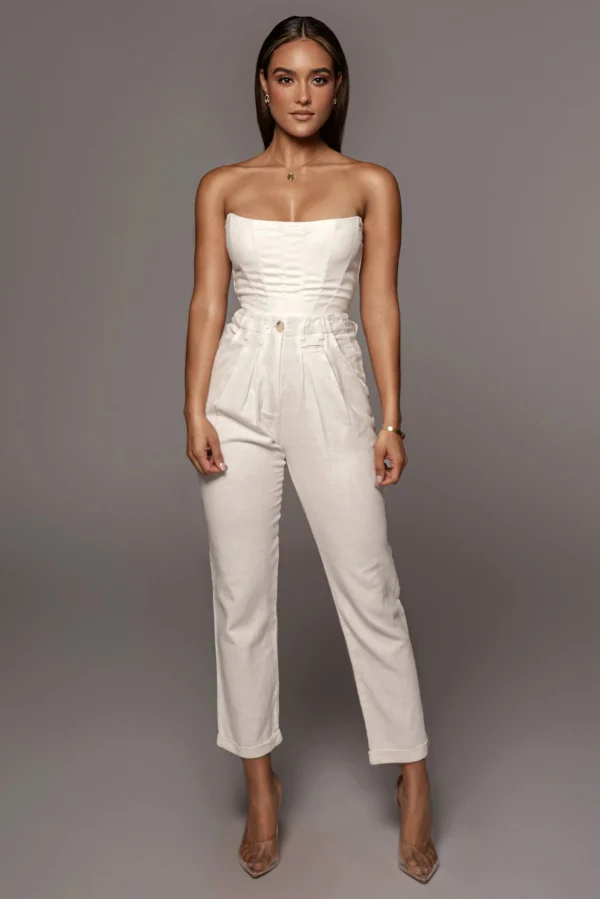 JLUXLABEL White Fenix Reversible Linen Corset