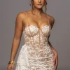 JLUXLABEL White Marilyn Lace Mini Dress