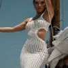 JLUXLABEL White Melrose Cutout Midi Dress