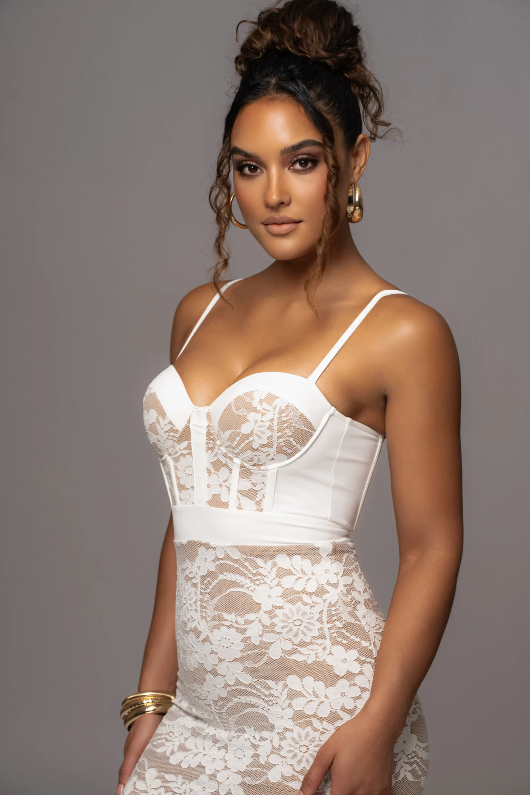 white_mesh_and_lace_busti_4.webp JLUXLABEL White Mesh and Lace Bustier Midi Dress