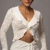 JLUXLABEL White Rocio Bell Sleeve Top
