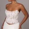 JLUXLABEL White Rosemere Lace Top