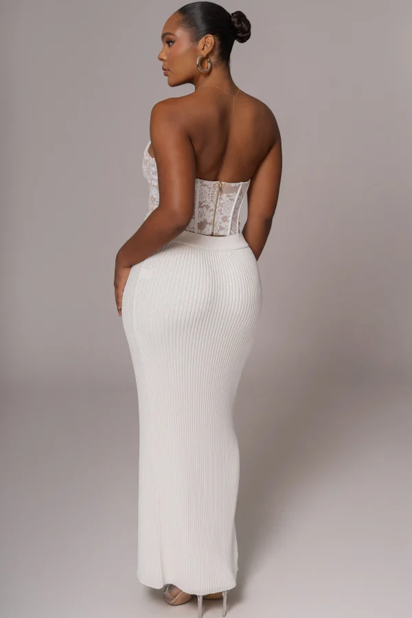 JLUXLABEL White Rosemere Lace Top