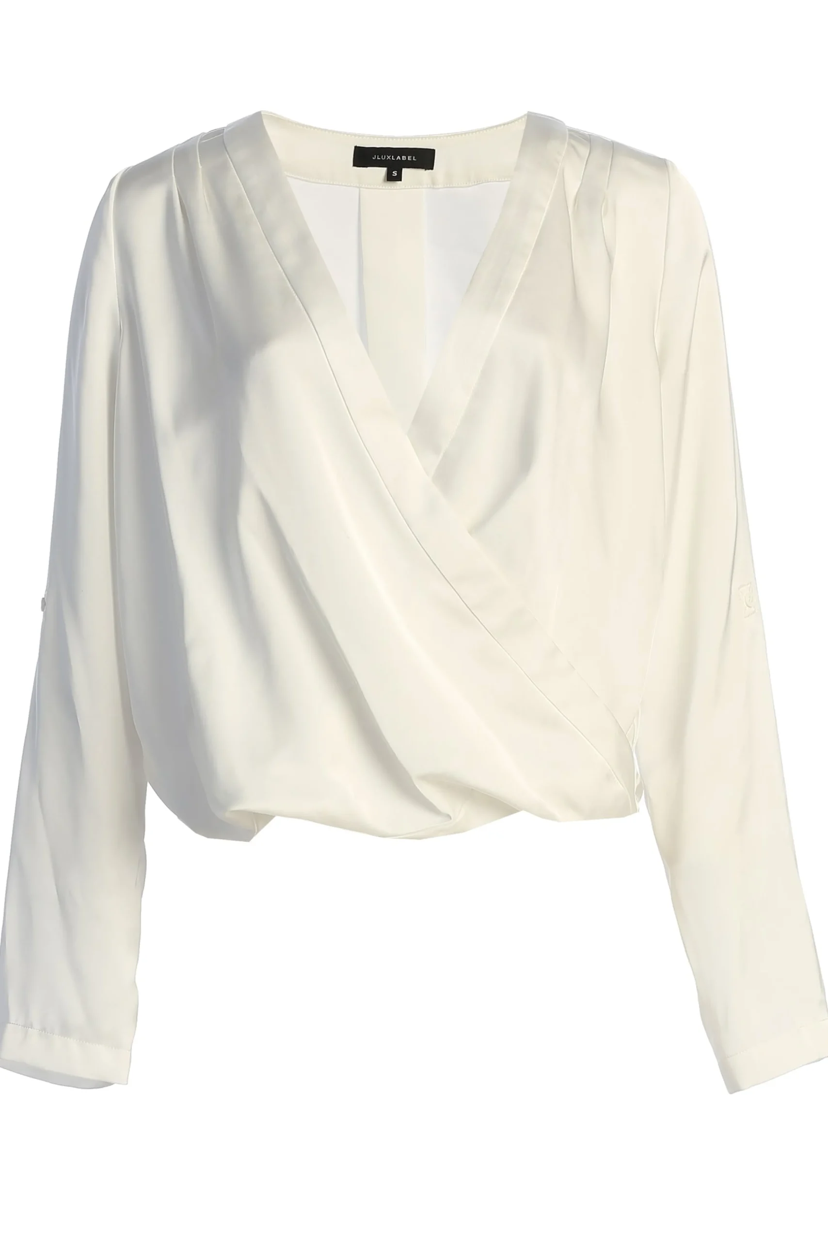 white_satin_draped_top_1.webp JLUXLABEL White Satin Draped Top