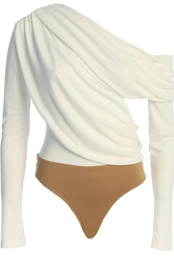 JLUXLABEL White Ultra High Neck Bodysuit