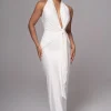 JLUXLABEL White Under The Moonlight Drape Dress