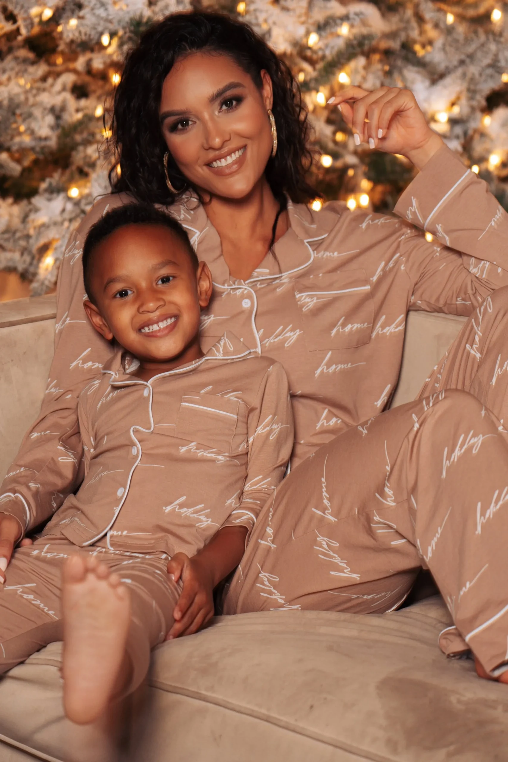 whitetan_home_for_the_hol_0.webp JLUXLABEL White/Tan Home For The Holiday Adult Pajama Set