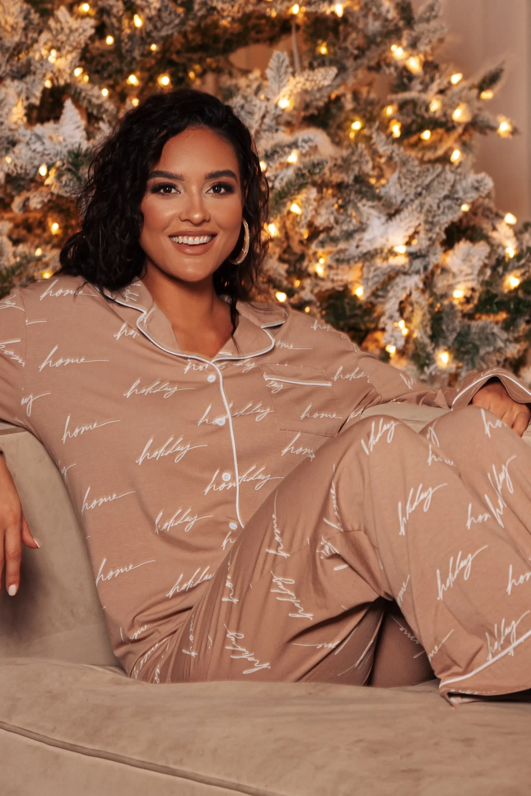 whitetan_home_for_the_hol_10.webp JLUXLABEL White/Tan Home For The Holiday Adult Pajama Set
