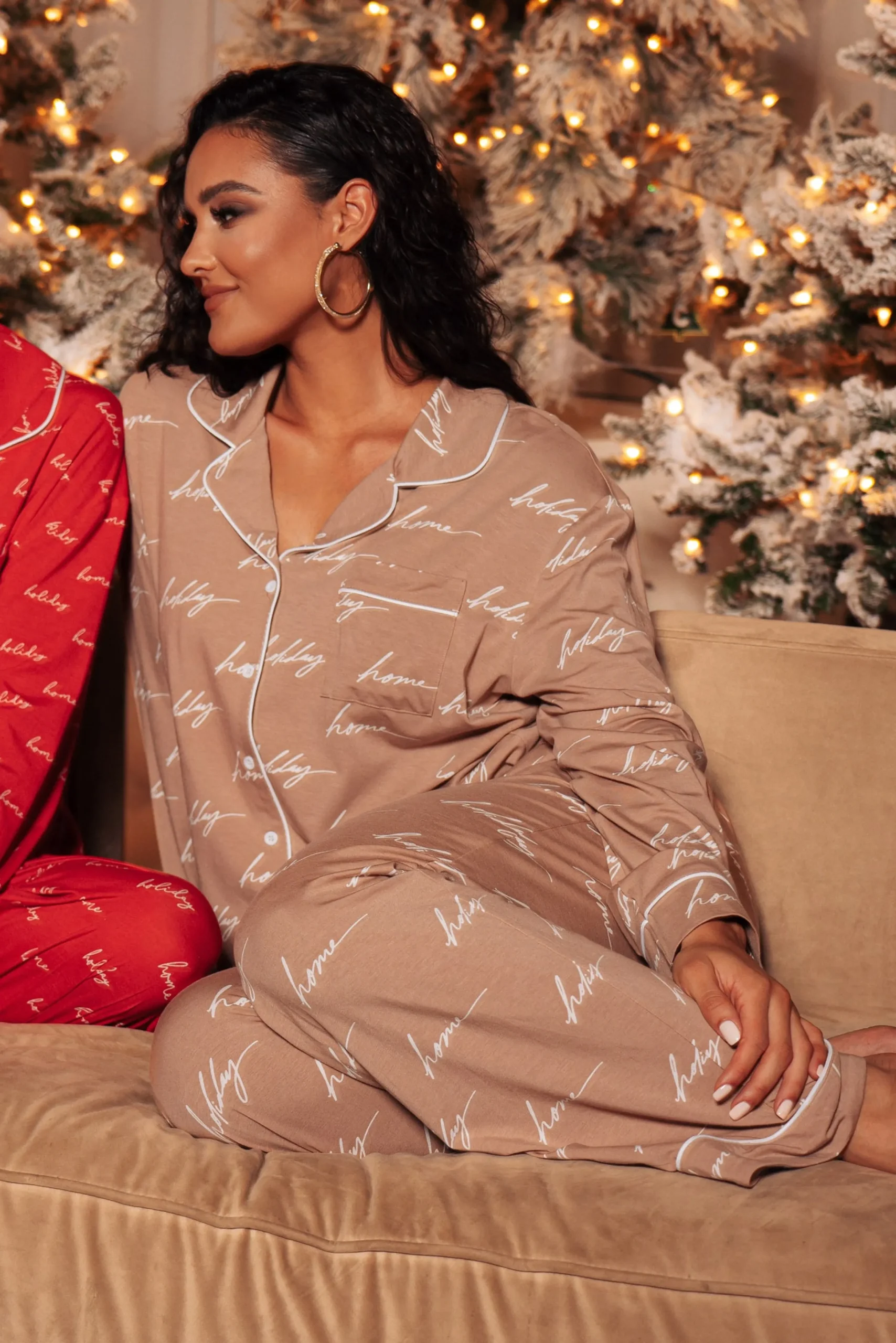 whitetan_home_for_the_hol_13.webp JLUXLABEL White/Tan Home For The Holiday Adult Pajama Set