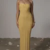 JLUXLABEL Yellow Blanca Strapless Maxi Dress