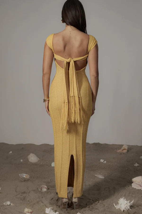 JLUXLABEL Yellow Blanca Strapless Maxi Dress