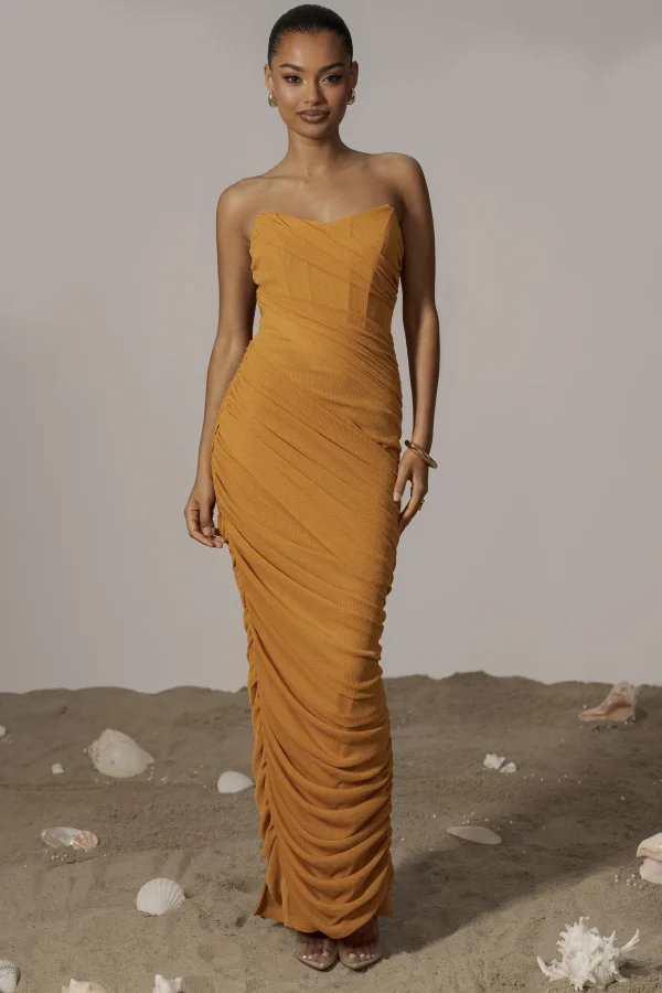 JLUXLABEL Yellow Catalina Lurex Knit Maxi Dress