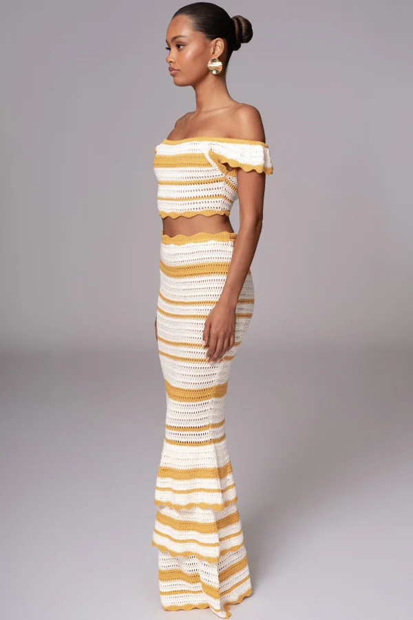 JLUXLABEL Yellow Corazon Ruffle Skirt Set