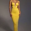 JLUXLABEL Yellow Enchantment Bustier Maxi Dress