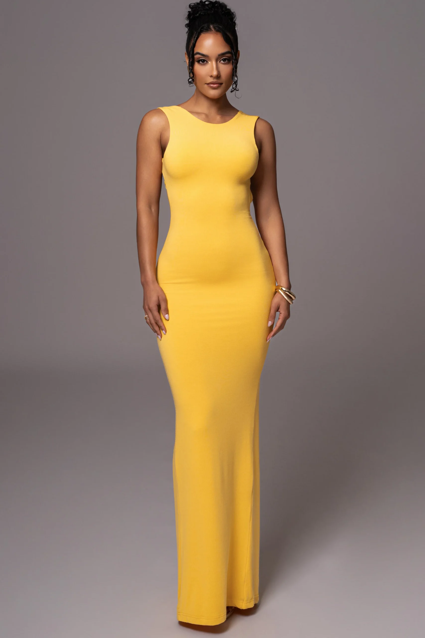 yellow_jluxbasix_front_an_1.webp JLUXLABEL Yellow JLUXBASIX FRONT AND CENTER MAXI DRESS