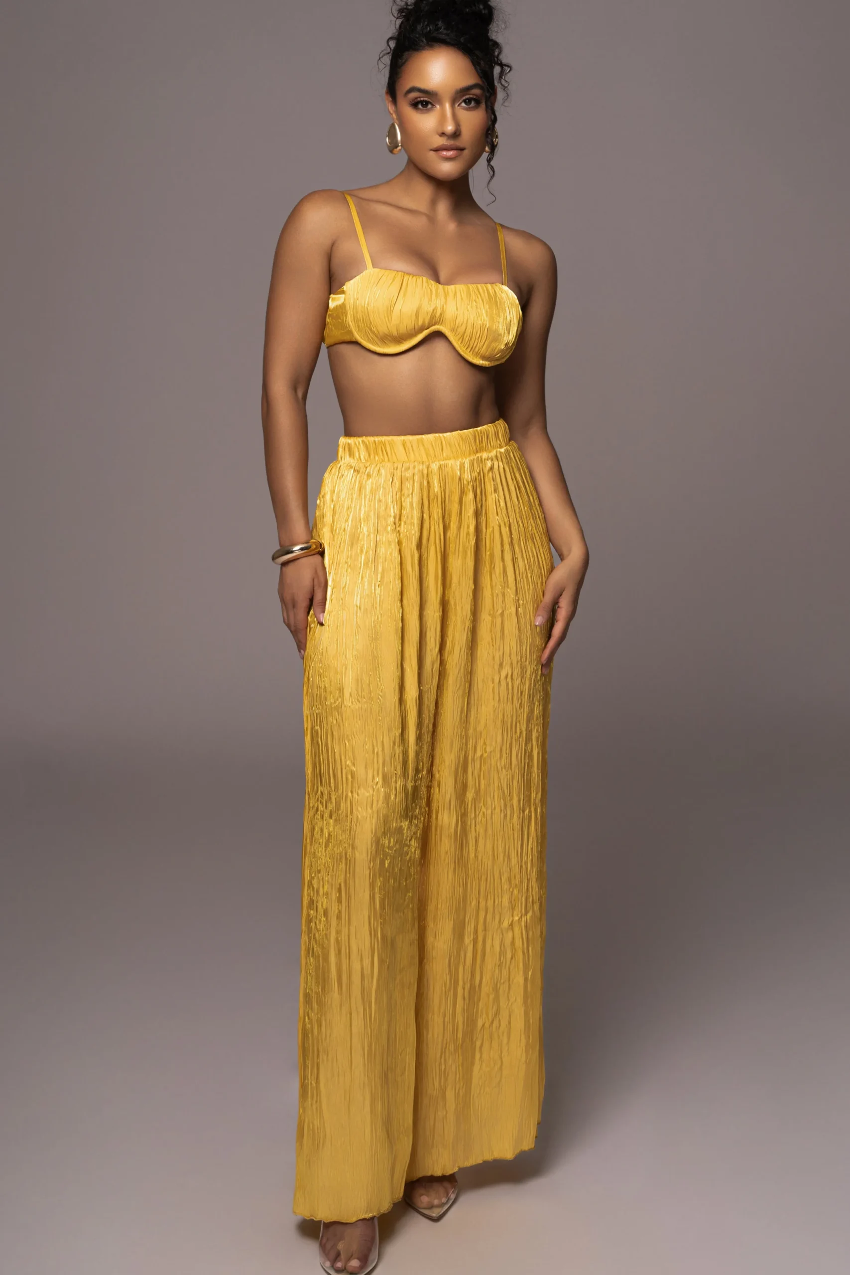 yellow_lets_get_away_sati_2.webp JLUXLABEL Yellow Lets Get Away Satin Pant Set