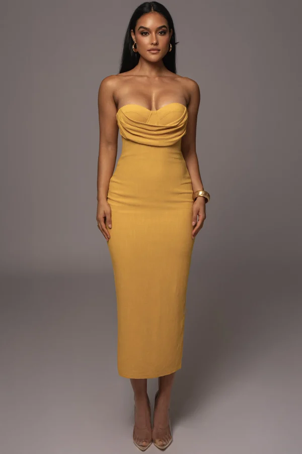 JLUXLABEL Yellow Linen Visions Of You Dress