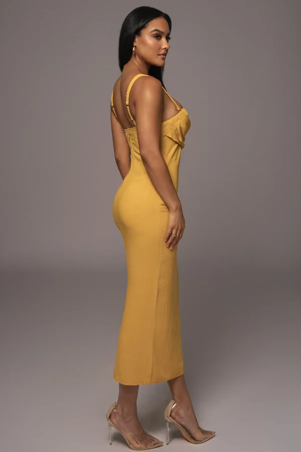 JLUXLABEL Yellow Linen Visions Of You Dress