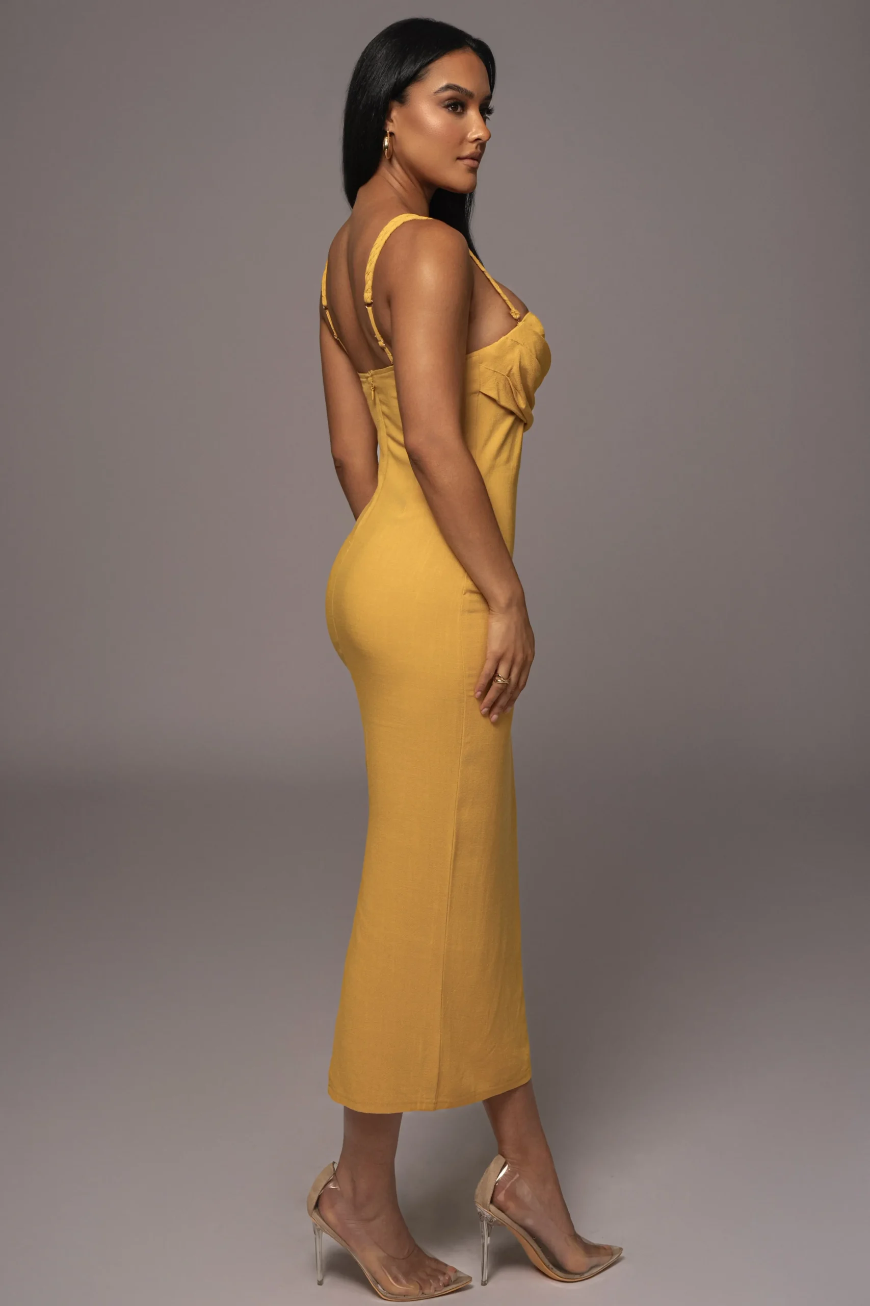 yellow_linen_visions_of_y_10.webp JLUXLABEL Yellow Linen Visions Of You Dress