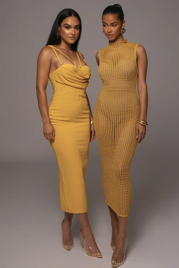 JLUXLABEL Yellow Linen Visions Of You Dress