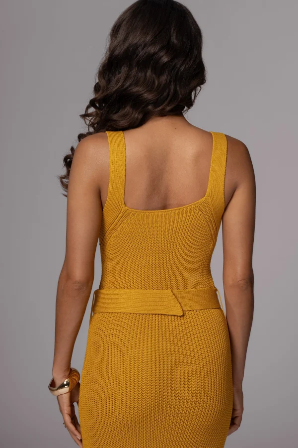 JLUXLABEL Yellow Moonrise Ribbed Maxi Dress