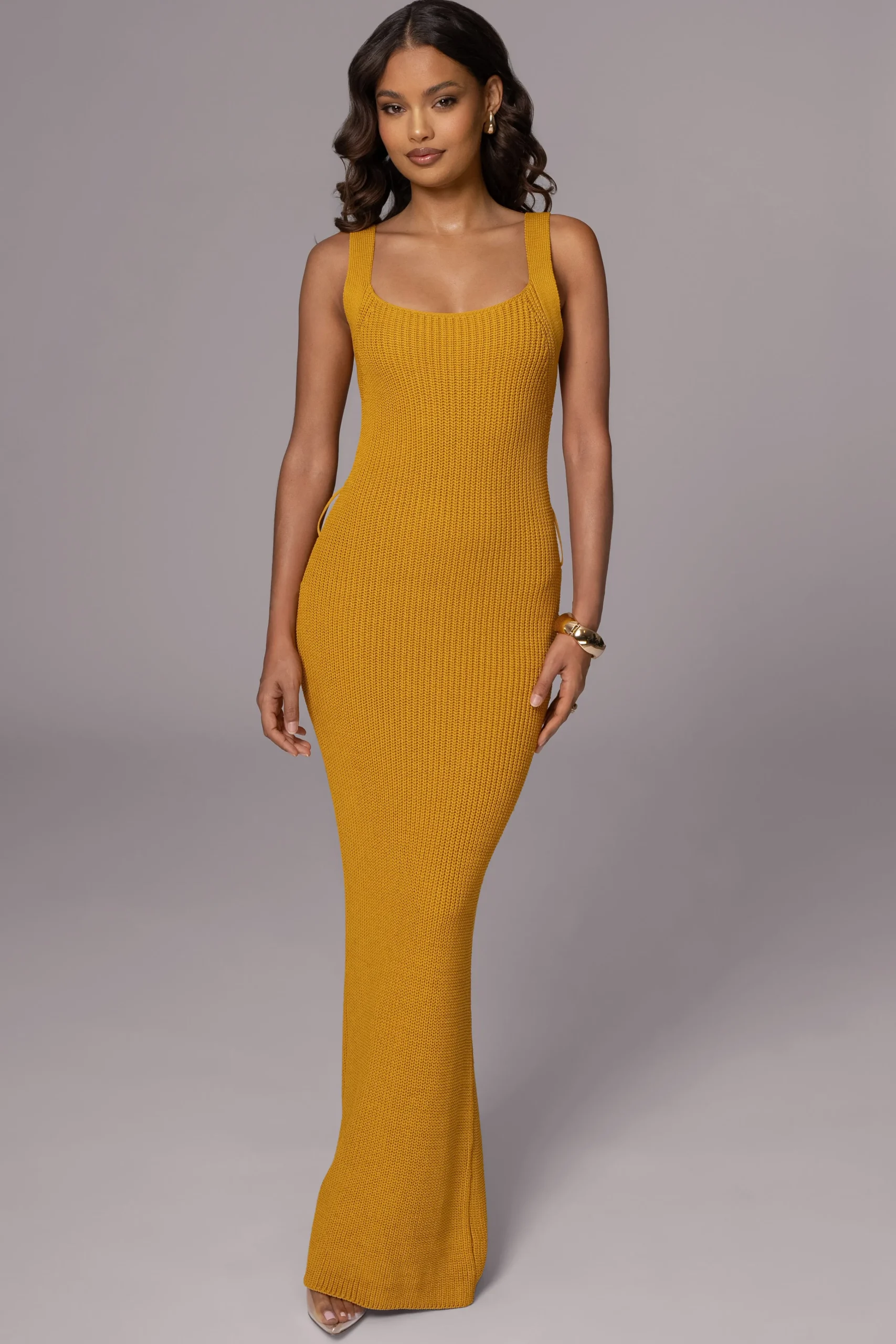yellow_moonrise_ribbed_ma_4.webp JLUXLABEL Yellow Moonrise Ribbed Maxi Dress
