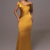 JLUXLABEL Yellow Satin Belle Maxi Dress