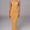 JLUXLABEL Yellow Sun Rays Knit Maxi Dress